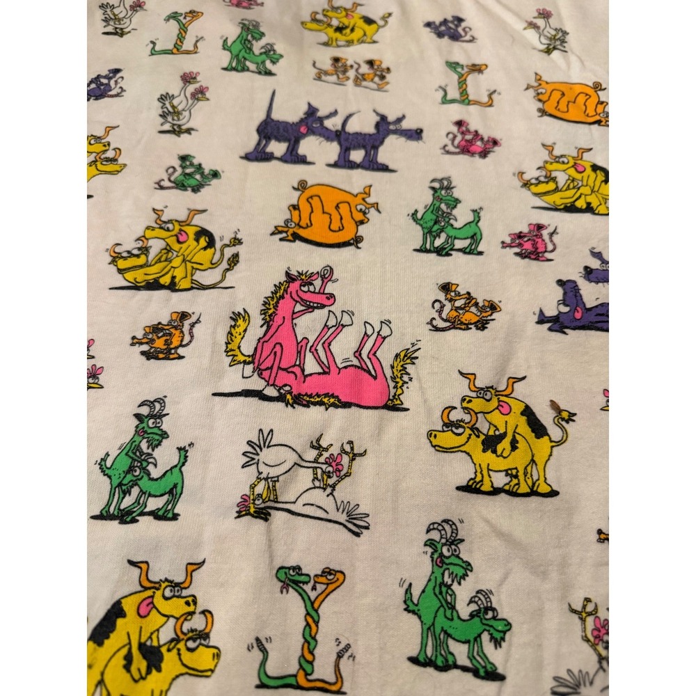 Vintage 90s Animal Sex Positions Single Stitch Humorous T-shirt Size Large - Picture 6 of 11